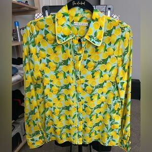 Alice + Olivia lemon silk shirt
